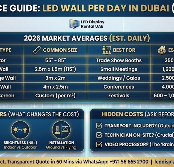 Rental Price Guide: How much is an LED Wall per day in Dubai? (2026 Rates)