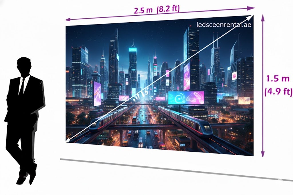 LED Screen 2.5 × 1.5 meters (115″)
