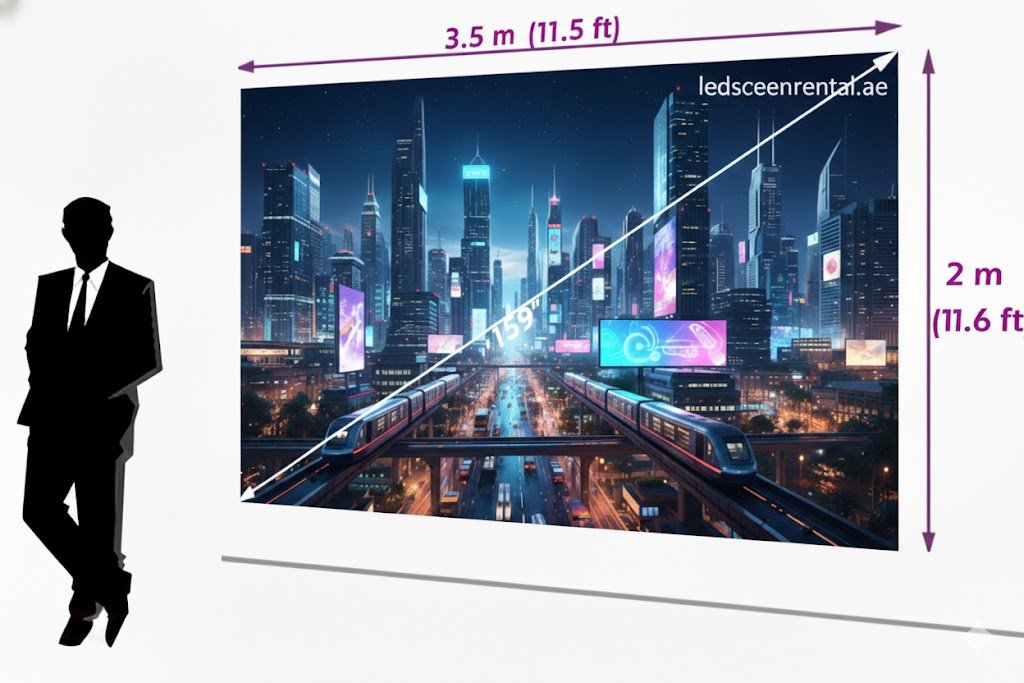 LED Screen 3.5 × 2 meters (159″)
