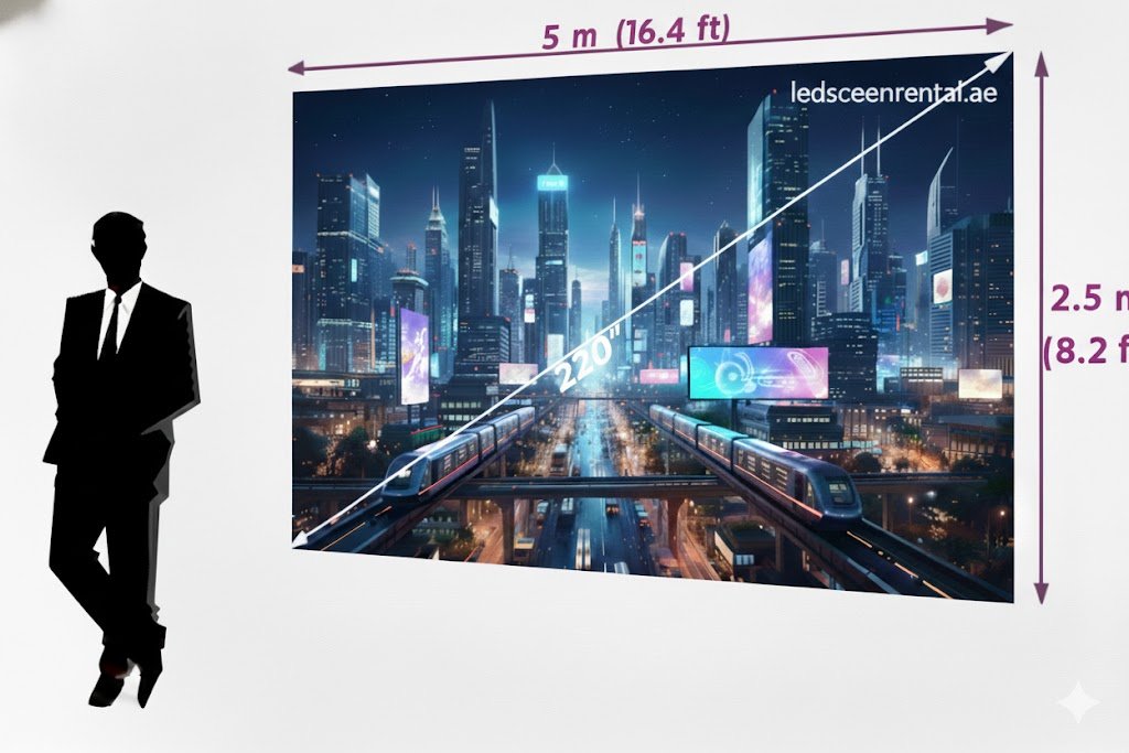 LED Screen 5 × 2.5 meters (220″)