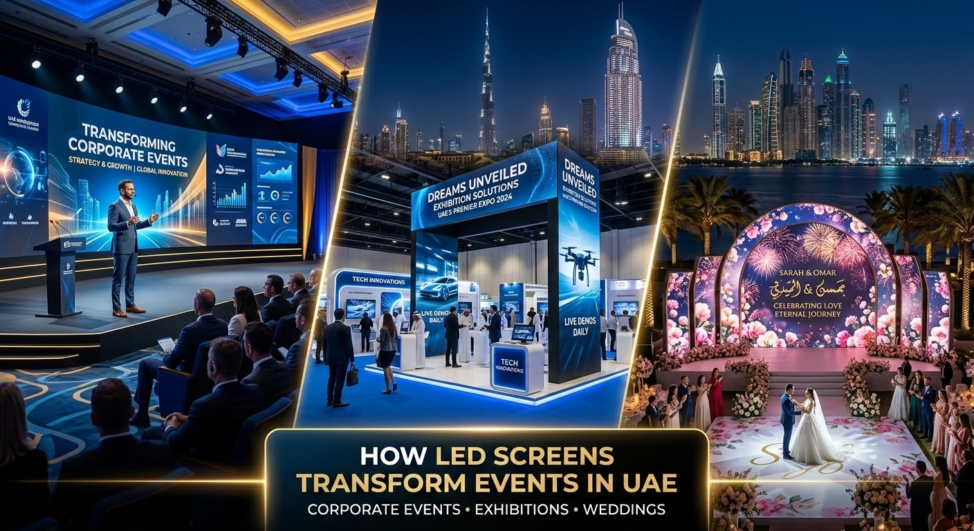 How LED Screens Transform Events in UAE – The Secret Behind Successful Corporate Events, Exhibitions & Weddings